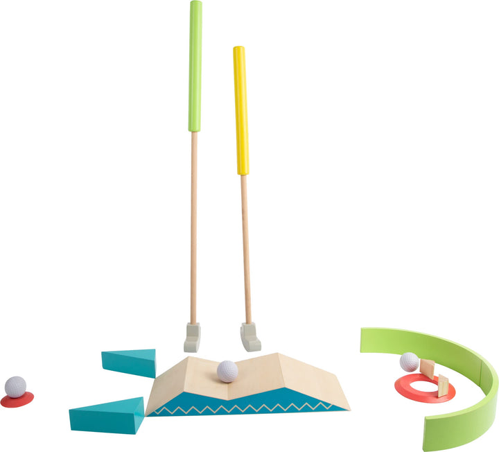 small foot Minigolf-Set "Active" aus Holz, FSC 100%-zertifiziert, 10 Hindernisse, Gartenspiel ab 5 J