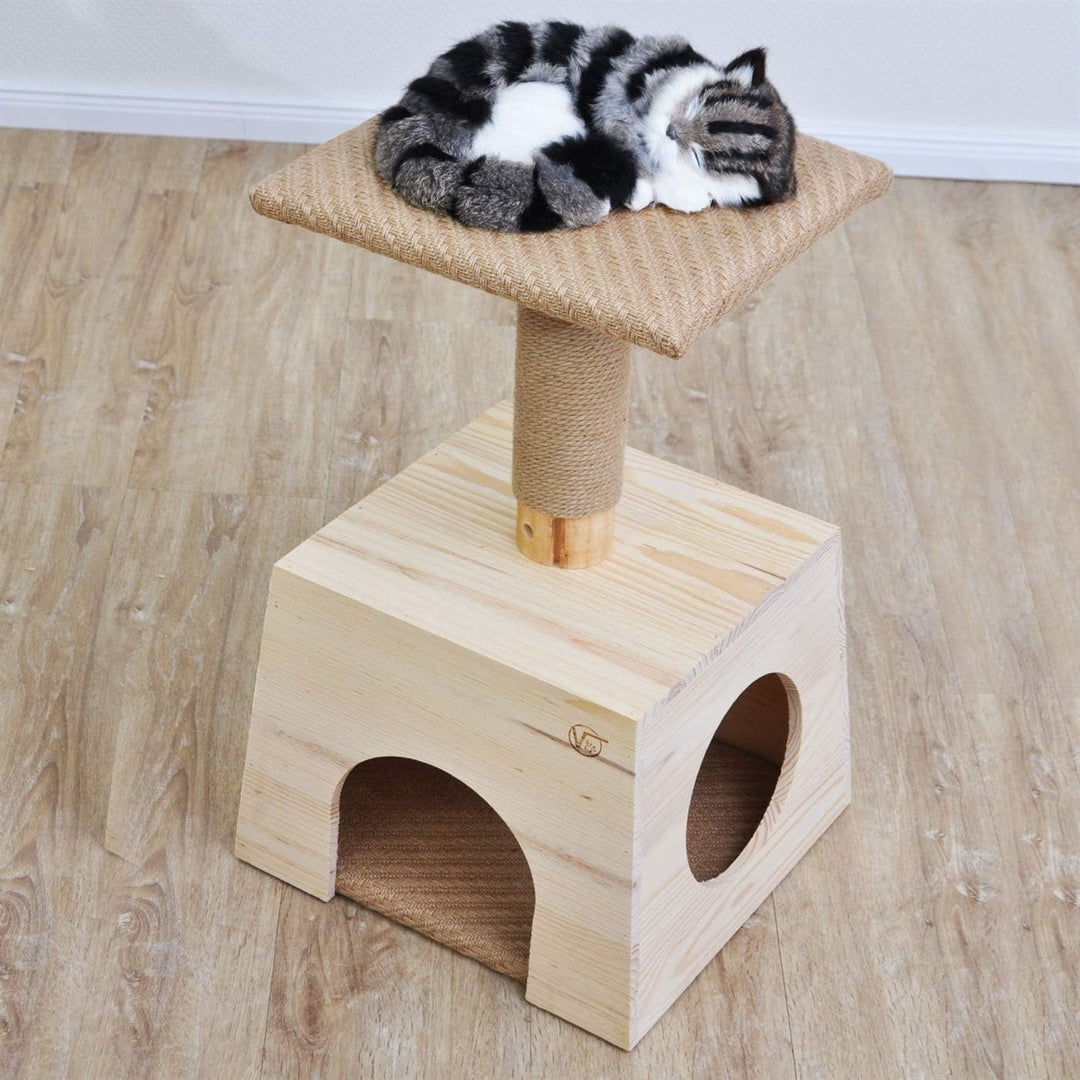 VOSS.PET Kratzbaum Jasper 62cm, beige, Katzenbaum, Katzenspielbaum, Katzenkratzbaum, Kratzmöbel