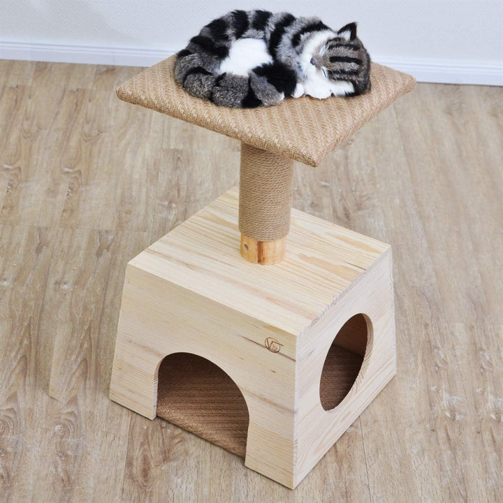 VOSS.PET Kratzbaum Jasper 62cm, beige, Katzenbaum, Katzenspielbaum, Katzenkratzbaum, Kratzmöbel