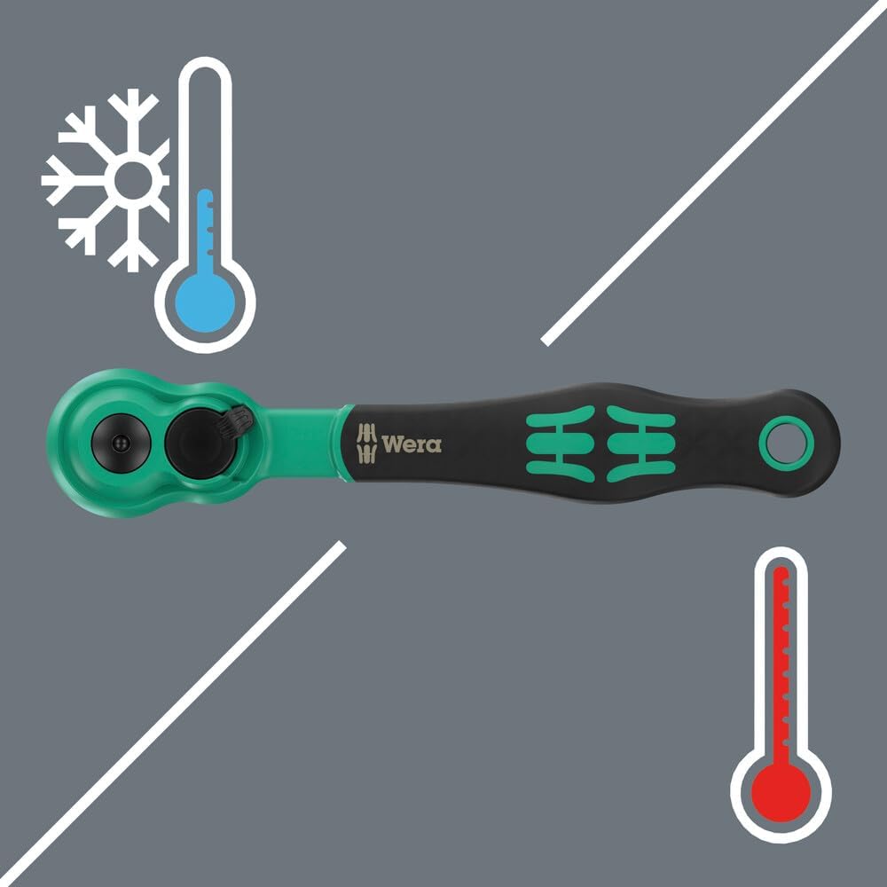 Wera 05004022001 8100 SA 13 Zyklop Comfort Knarrensatz, Umschalthebel, 1/4"-Antrieb, metrisch, 15-te