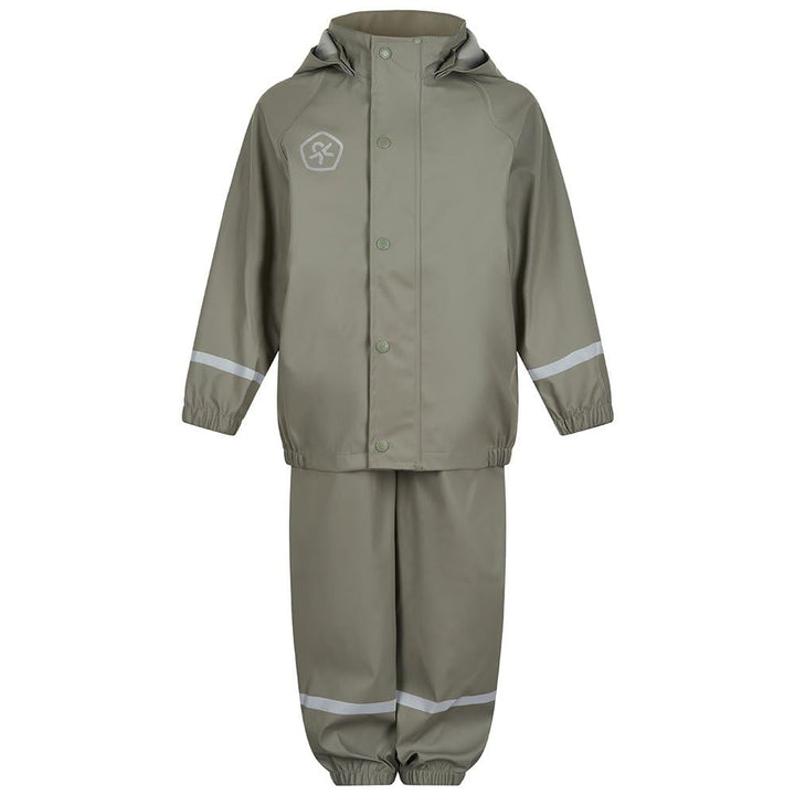 Color Kids Unisex Kinder Rain Set Solid Pu Regenjacke 122 Vetiver, 122 Vetiver