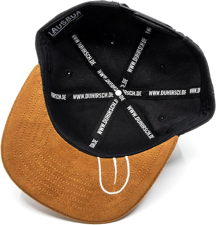 Du Hirsch Bayerisches Snapback Cap Erwachsene Lausbua Dunkelgrau Canvas XL