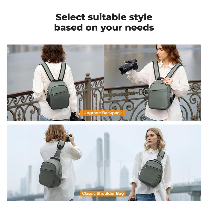 K&F CONCEPT Täglicher Kamerarucksack, Fotorucksack Klein Tragbar mit Verstellbarem Schultergurt für