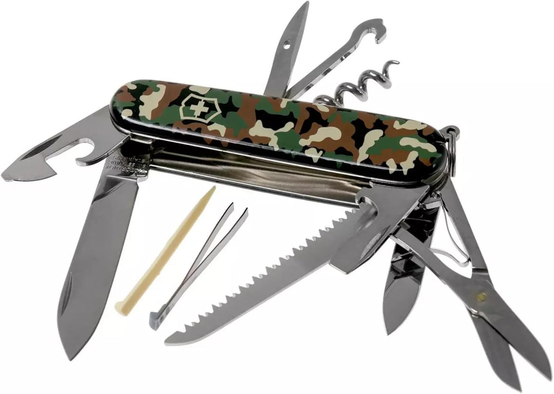 Victorinox Schweizer Taschenmesser Huntsman, Swiss Army Knife, Multitool, 15 Funktionen, Klinge, Kor