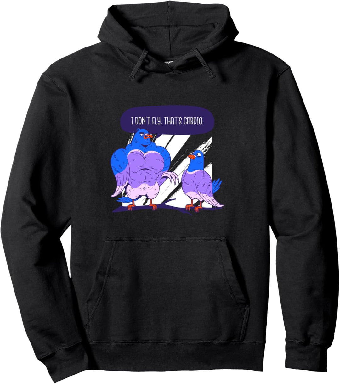 Ich hasse Cardio Bodybuilding Comic Tauben Kraftsport Pullover Hoodie