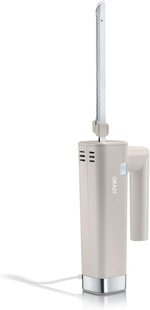 GRAEF. Elektromesser EK508, taupe, elektrisches Brotmesser für die Küche, elektrisches Fleischmesser