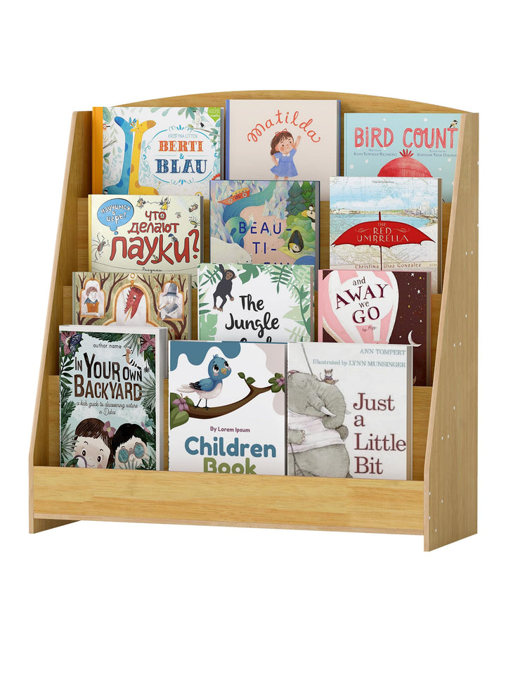 4 Tier Bücherregal Kinder Montessori Kinderregal 88cm Höhe, Kinderzimmer Spielzeug Aufbewahrung Büch