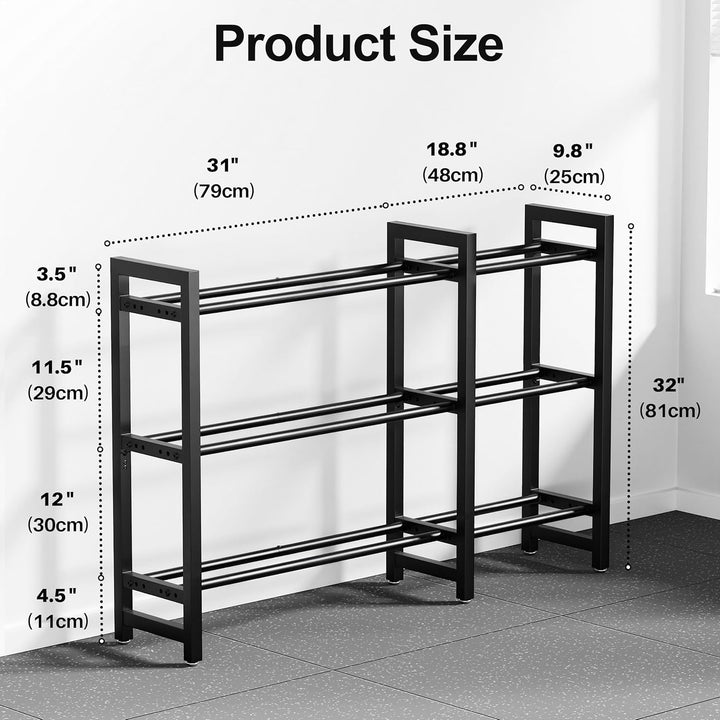 Verstellbarer Dreistöckiger Hantelständer 127cm Adjustable Kurzhantelständer 3 Ebenen Hantelablage (