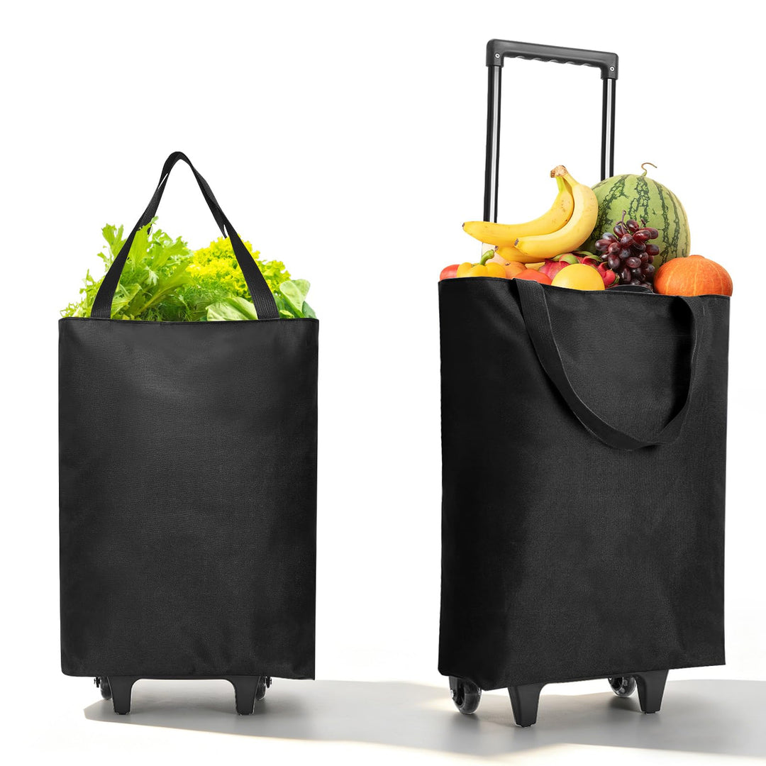 Chingcoo 2-in-1 Einkaufstrolley Klappbar 30L Gross – Leichter Shopping Trolley auf Rollen mit Tasche