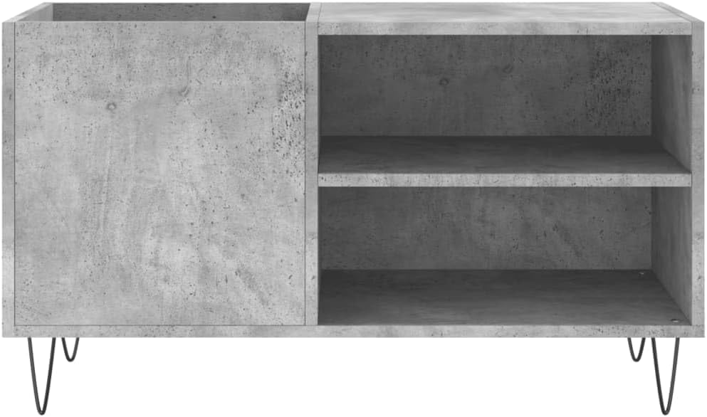 Rantry CD-Schrank, Holztechnik, Grau, Beton, 85 x 38 x 48 cm, CD-Rack, Standregal, Aufbewahrung, Möb