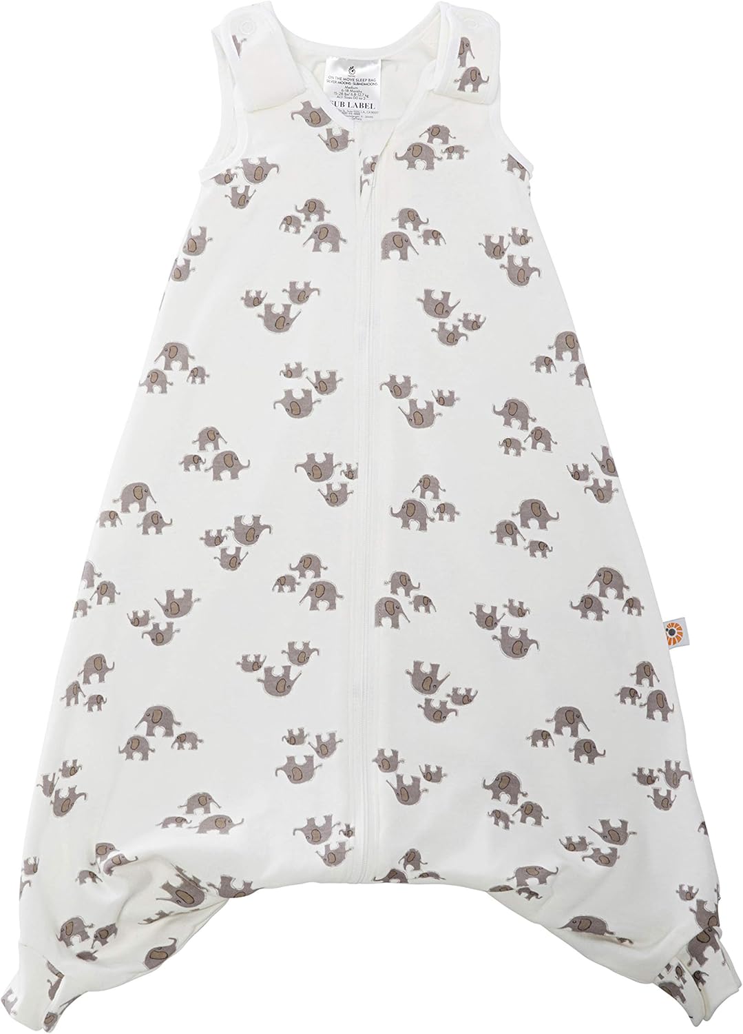 ERGObaby Ganzjahres Babyschlafsack mit Beinen, Elephant, 6-18 Monate Grösse 68,5 – 83,5 cm | 6 – 18