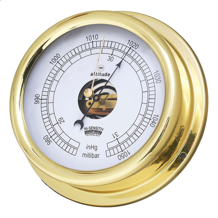 DELITE 866b Altitude Schiffsbarometer Messing B x H: 150 mm x 42 mm