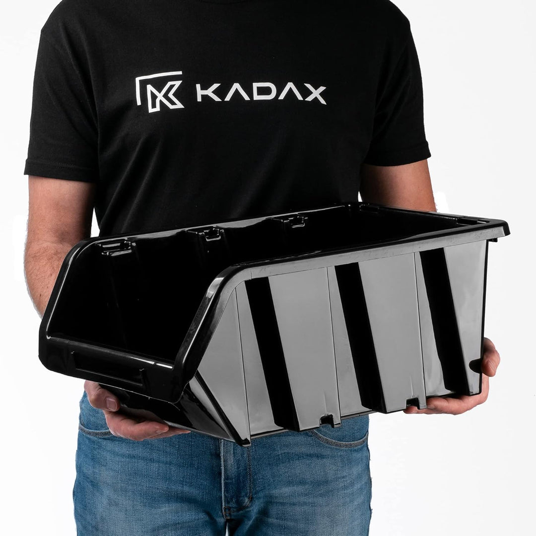 KADAX Werkstatt-Stapelkiste, Stapelbox aus PP Kunststoff, Sichtlagerbox in verschiedenen Grössen, La