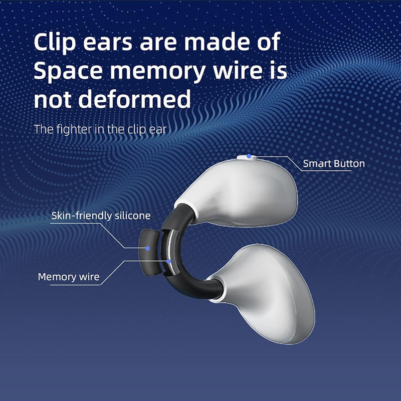 ESSONIO Open Ear Kopfhörer Headset Bluetooth Nur 3,7 g Ansteckbares Ear-Hook Kopfhörer Bluetooth 5.3