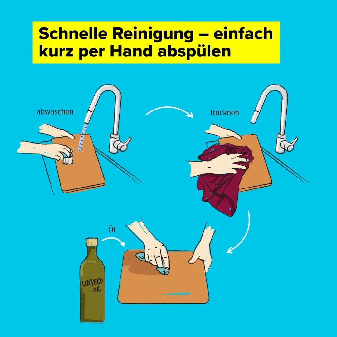 Tasty Bambus-Schneidebrett – 35,5x25x1,2cm – Ideal zum Schneiden von Brot, Obst, Gemüse – Robust & S