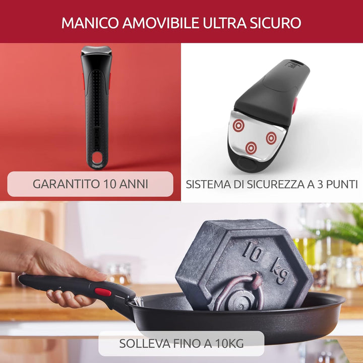 Lagostina Ingenio Mineralis Eco Antihaft-Pfannen-Set, 100% recycelt, 10 Stück, Kasserolle 16 cm, Pfa