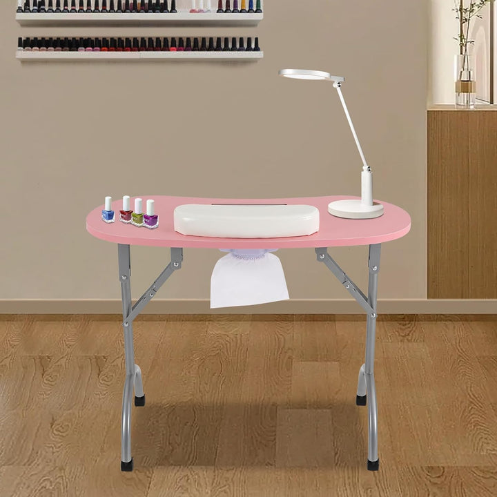 Maniküretisch, klappbar, 90x40cm, 30kg, mit Absaugung, Rosa | MDF,Eisenrohr,geschweisst,5.5W Absaugu
