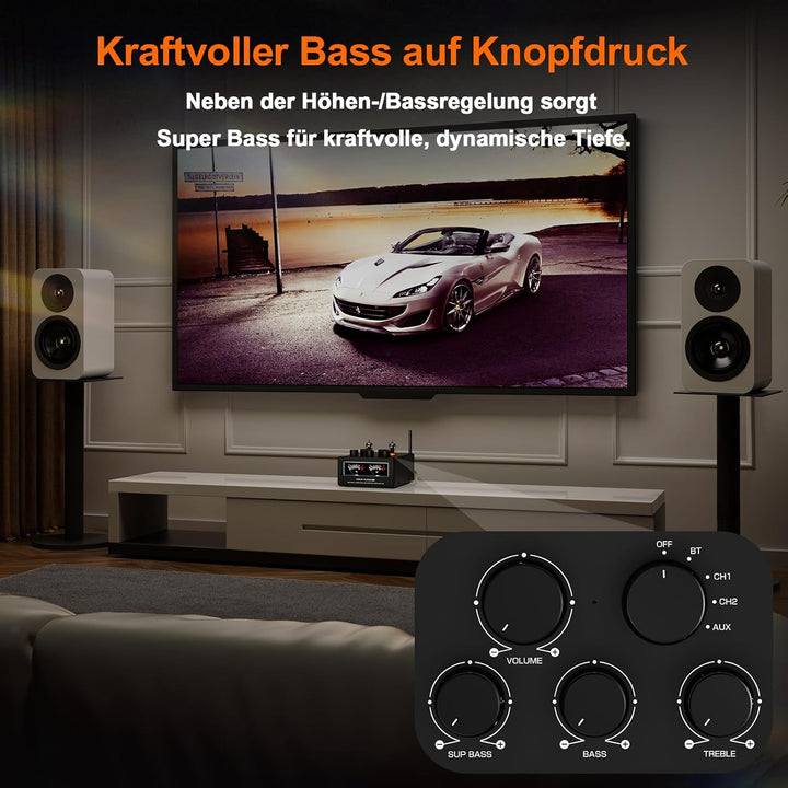 Douk Audio T6 PRO Bluetooth Röhrenverstärker: 300W x2 TPA3255 2-Kanal Stereo Verstärker – Dual-VU-Me