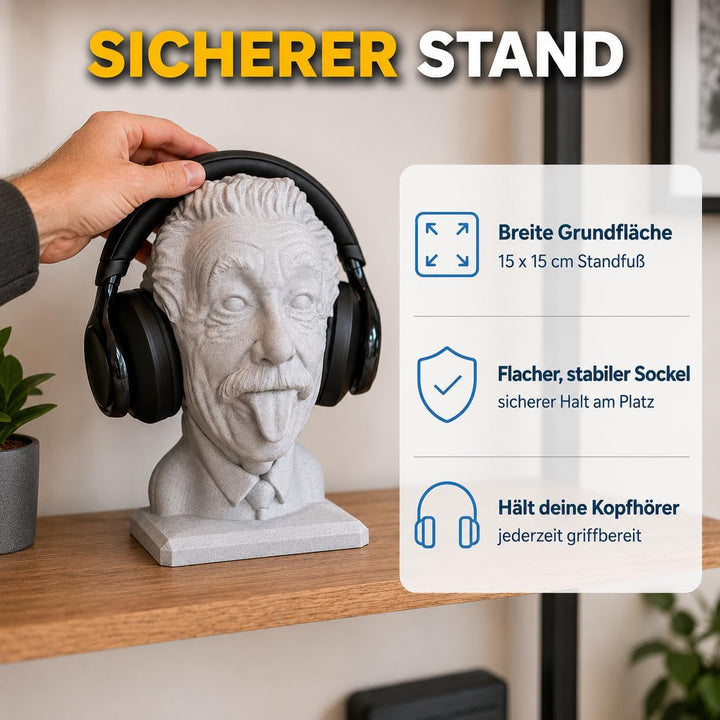 Generisch Albert Einstein Kopfhörerhalter, Brillenhalter, Kopfhörer Ständer, Statue, Schreibtisch De