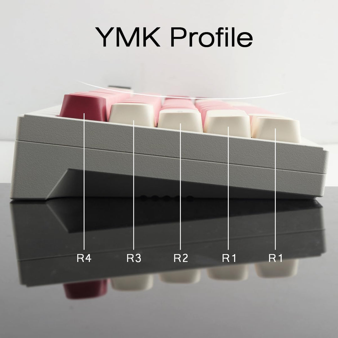 Sunzit PBT Keycaps 173 Tasten YMK Profil Keycaps Rosa Weiss Custom Dye-Sub Tastenkappen Set Side Pri