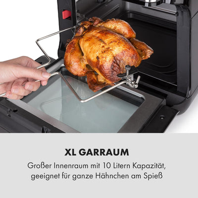 Klarstein AeroVital Fry Heissluftfritteuse,3D-heating System: 1500W,XL-Volumen: 10L, 9 Programme, Co
