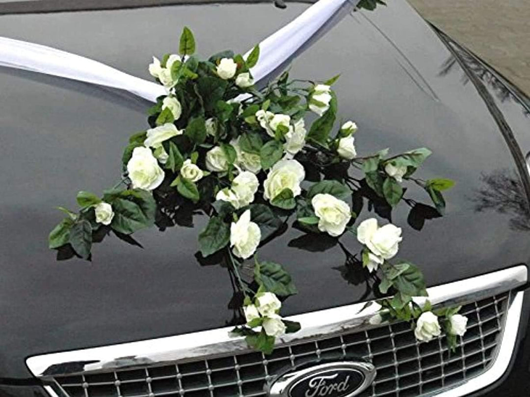 Spitze STRAUss Auto Schmuck Braut Paar Rose Deko Dekoration Autoschmuck Hochzeit Car Auto Wedding De