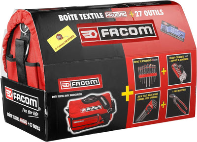 Facom BS.T20CM1PG Probag Werkzeugtasche mit 27 Werkzeugen Box + 28 Werkzeuge, Box + 28 Werkzeuge