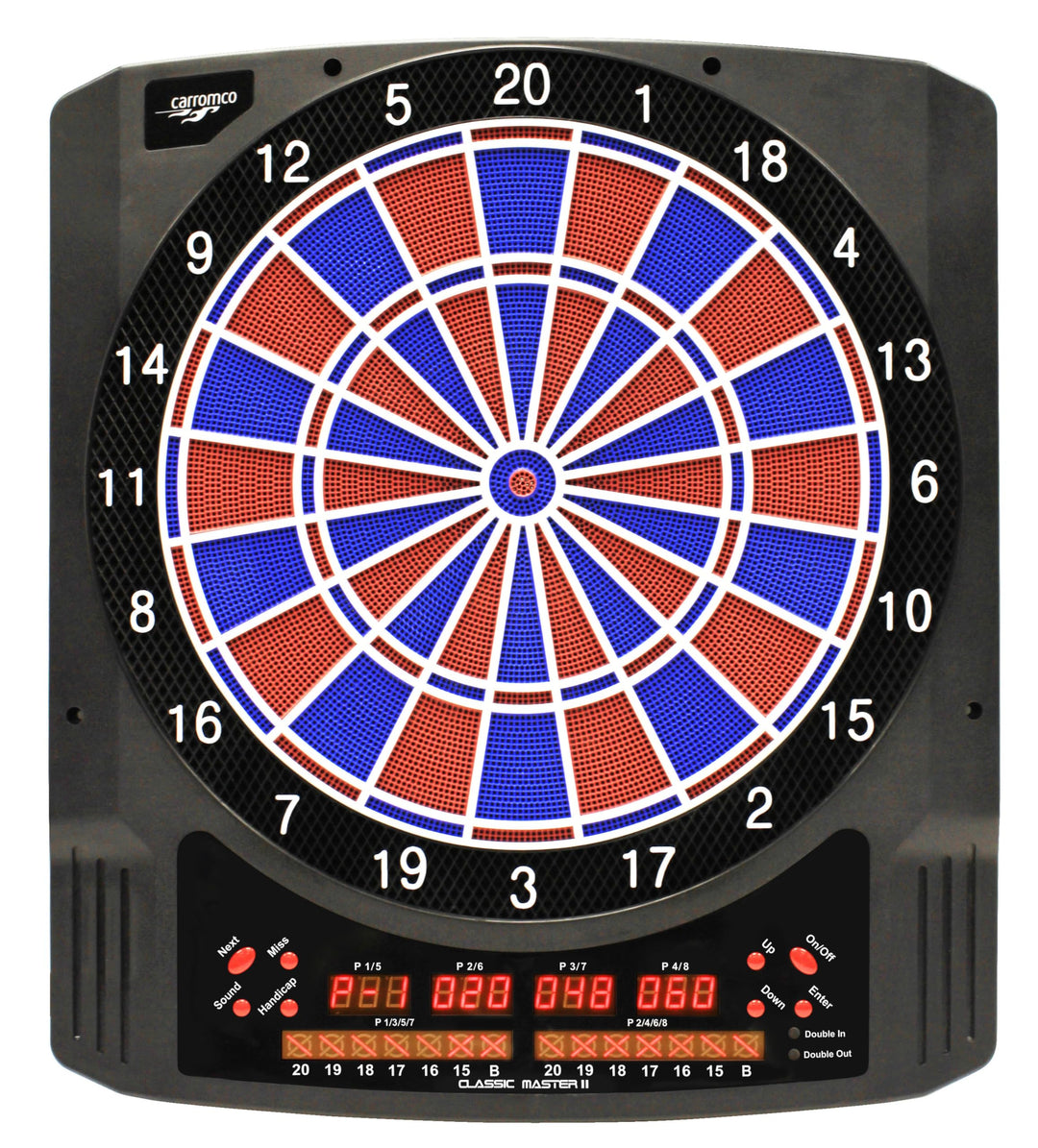 Carromco Elektronische Dartscheibe CLASSIC MASTER 2 - Dartboard für 1-8 Spieler - E-Dartautomat mit