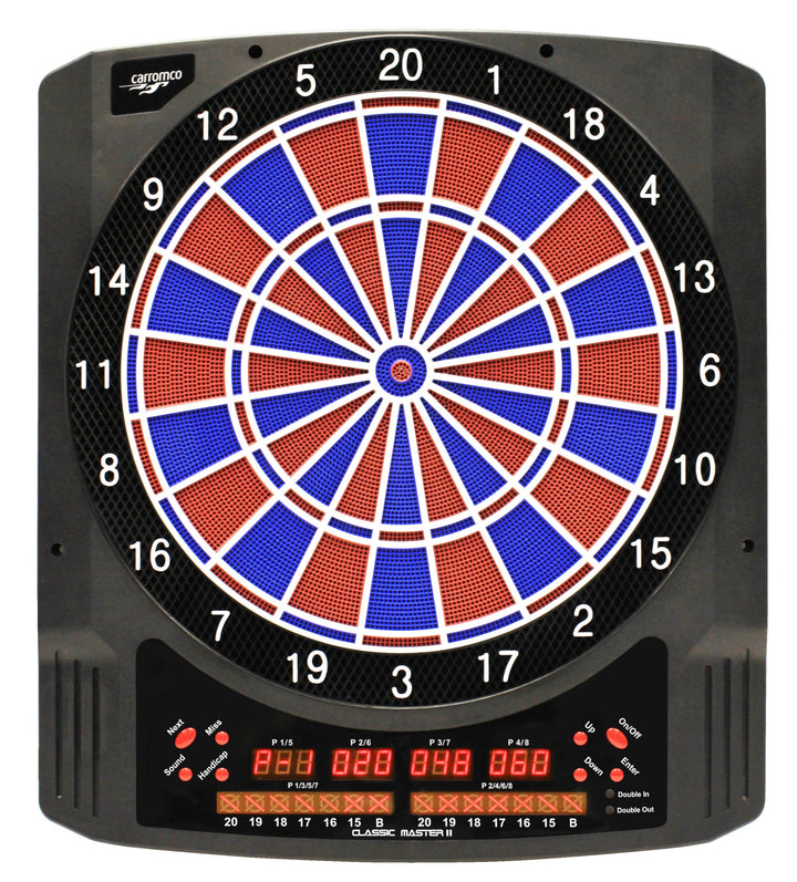 Carromco Elektronische Dartscheibe CLASSIC MASTER 2 - Dartboard für 1-8 Spieler - E-Dartautomat mit