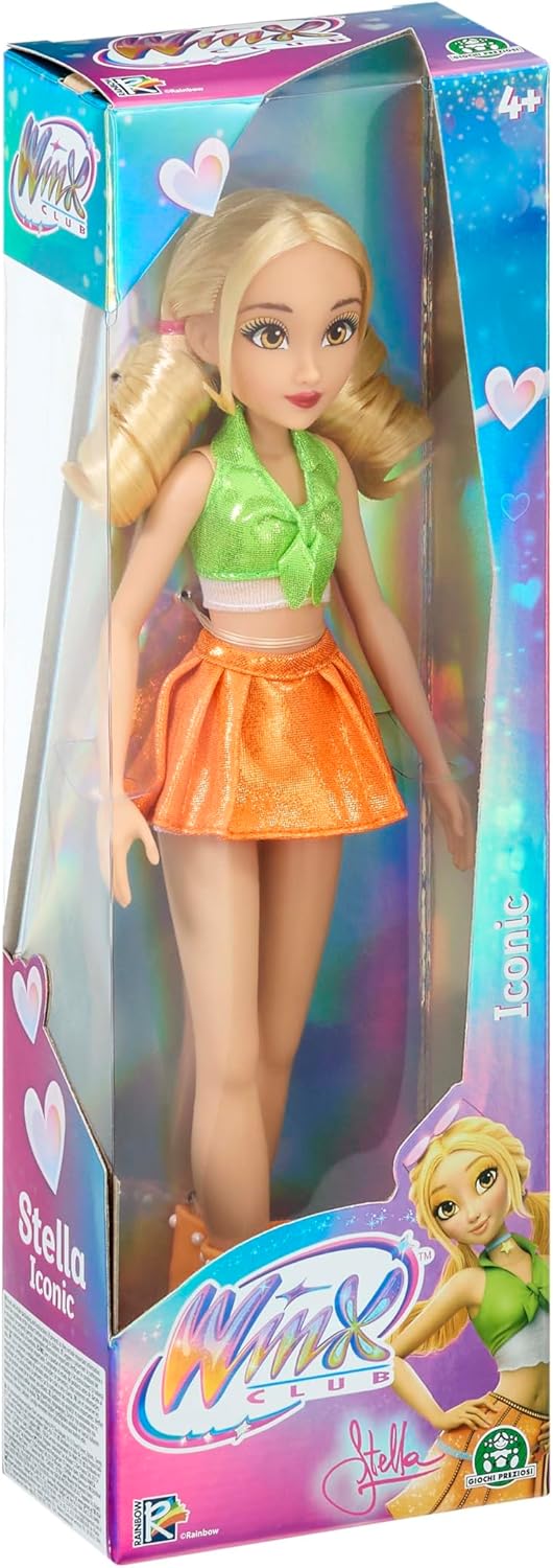 Winx Iconic Puppe – Stella, 27cm, bewegliche Gelenke, goldenes Haar, ikonisches Outfit – offizielles