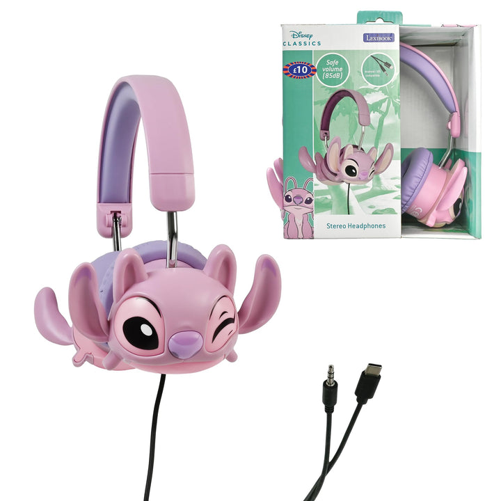 Lexibook, Disney Stitch, Faltbarer kabelgebundener Stereo-Kopfhörer mit Lautstärkebegrenzung Angel v