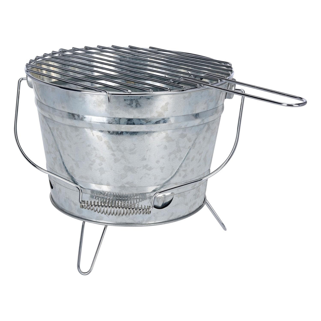 Mojawo BBQ Outdoor Picknickgrill Grilleimer Feuereimer Minigrill tragbar Ø27xH22cm mobiler Grill mit