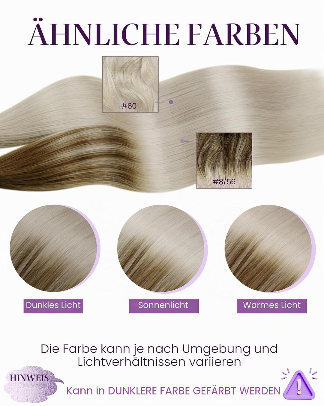 LaaVoo U Tips Extensions Balayage Hellbraun mit Hellblond 