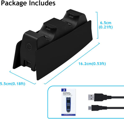 Mcbazel Dual-USB-Ladestation für PS5 Controller DualSense-Controller-Ladestation mit LED-Licht-Anzei