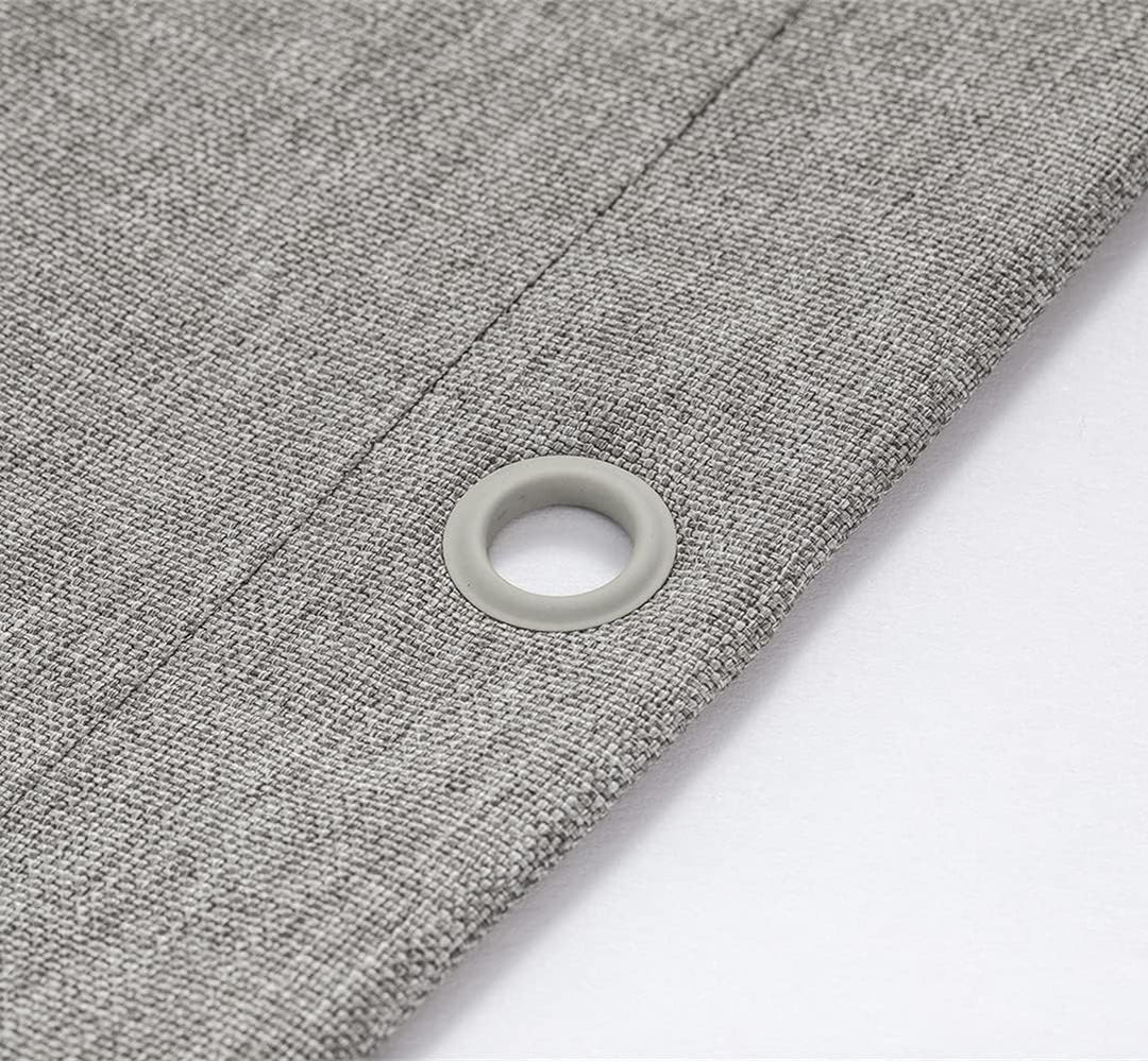 M&W DAS DESIGN Duschvorhang aus schwerem Textil Gewebe Leinenoptik schwere Qualität Schimmelresisten