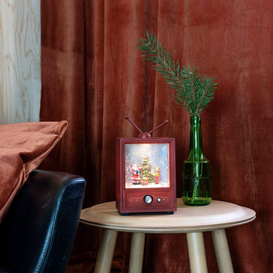 Konstsmide LED Fernseher mit Weihnachtsmann und Kind, wassergefüllt, wählbare Energiefunktion, 8 kla