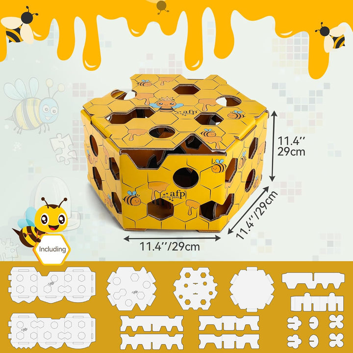 ALL FOR PAWS Katzen-Futter-Spielzeug, Interaktive Leckerli-Spielbox für Katzen, Futterlabyrinth-Box