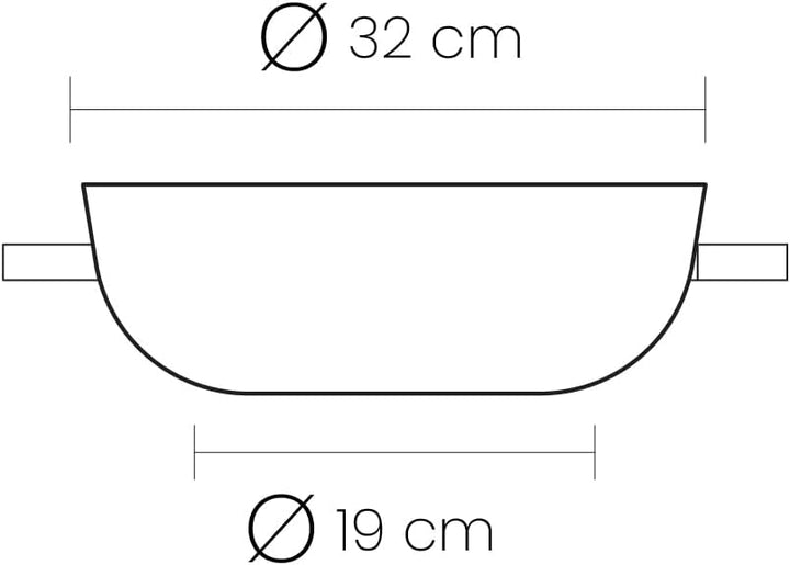 IBILI - Bratpfanne mit 2 Griffen Inducta, 32 cm, Aluminium, Anti-Haft, geeignet für Induktion 32 cms
