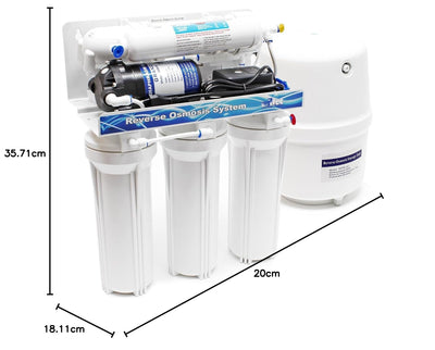 Naturewater 5 Stufen Umkehrosmose RO 180 L/Tag mit Druckerhöhungspumpe und manuellem Ventil