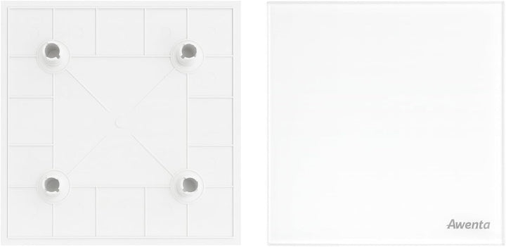 MKK Lüfter Abluftventilator Wohnraumlüfter Echtglas Designfront matt weiss IPX4 Wandmontage Badlüfte