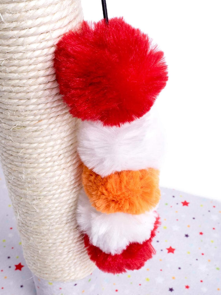 Little Petface - Sisal Kratzbaum mit Pompoms Pompom-Kratzer, Pompom-Kratzer