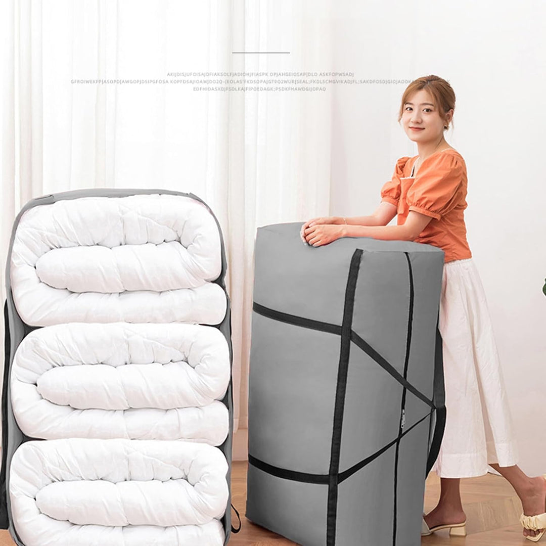 2 Stück 150L Extra Grosse Aufbewahrungstasche, 600D Oxford Heavy-Duty Umzugstaschen mit Reissverschl