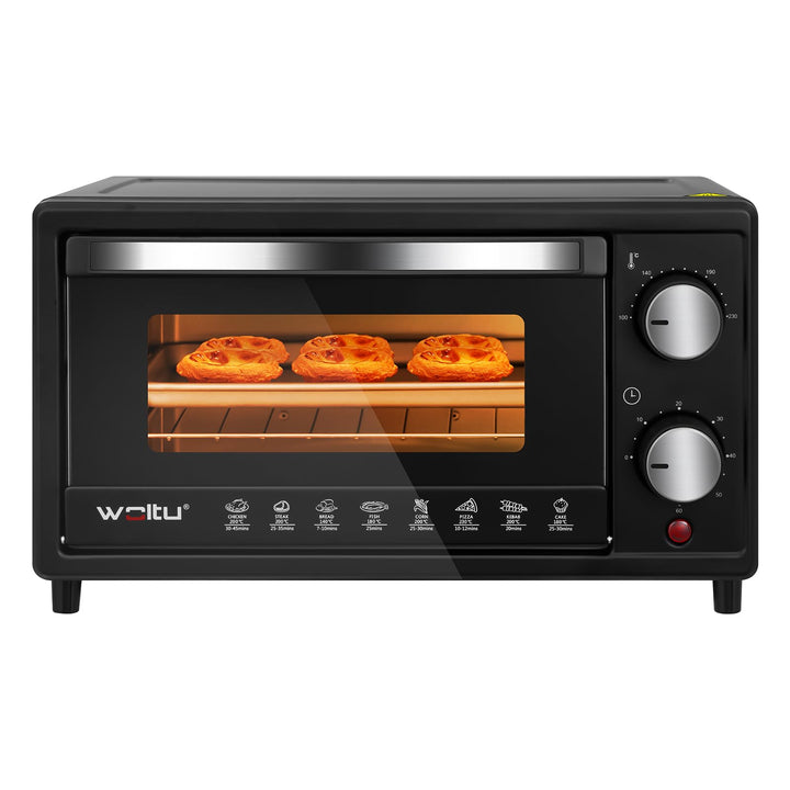 WOLTU Minibackofen 12 Liter, 800 Watt Toasterofen | Pizzaofen | Backblech mit Timer Mini Backofen fü