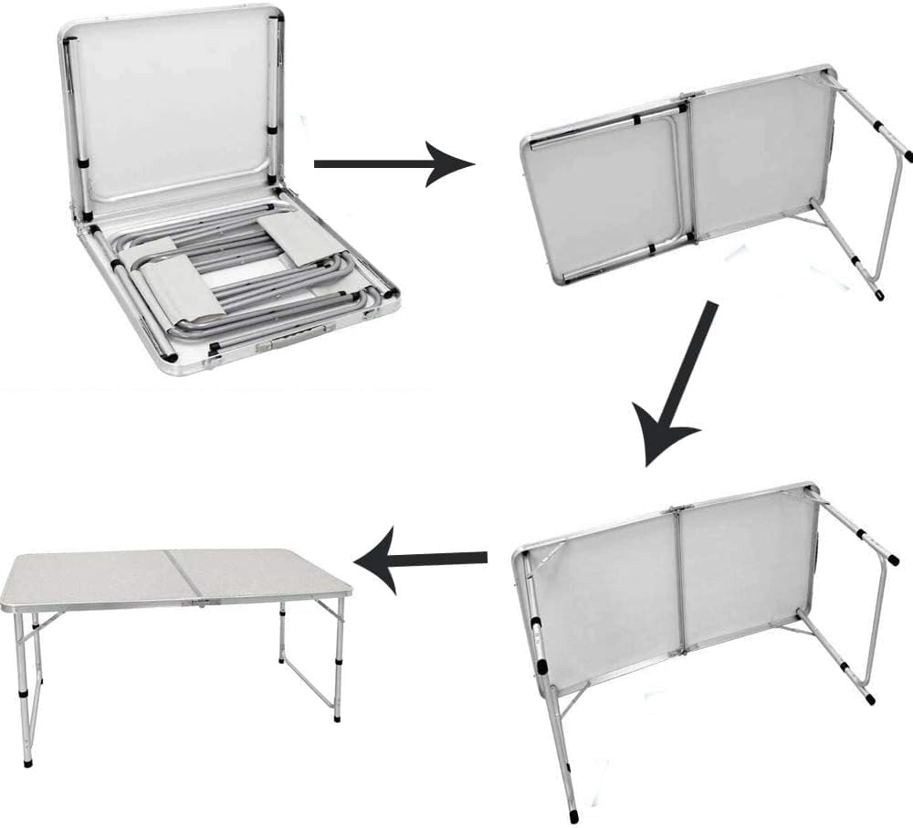 120CM Klapptisch mit Tragegriff, Falttisch, Campingtisch kalppbar, Gartentisch belastbar bis 150 kg,