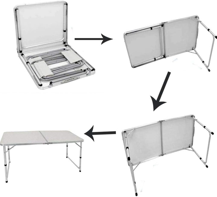 120CM Klapptisch mit Tragegriff, Falttisch, Campingtisch kalppbar, Gartentisch belastbar bis 150 kg,
