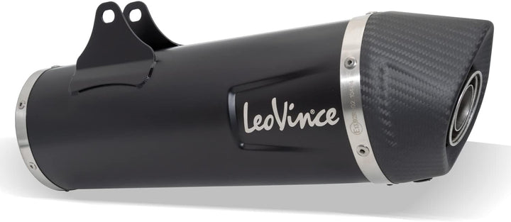 Endschalldämpfer/Auspuffanlage LeoVince SLIP-ON SBK, Edelstahl schwarz, Carbon Kappe, mit Zulassung