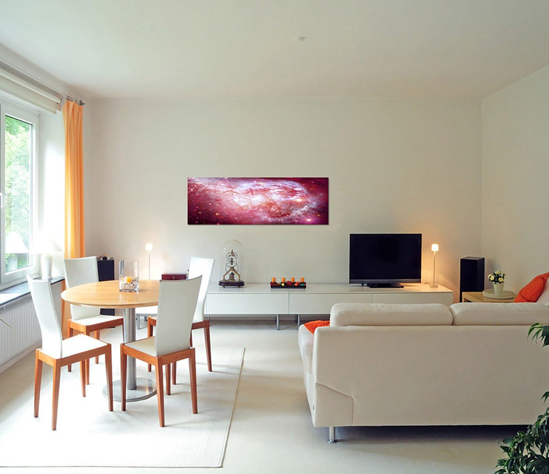 Paul Sinus Art Panoramabild auf Leinwand und Keilrahmen 150x50cm Sterne Planeten Galaxien Weltraum