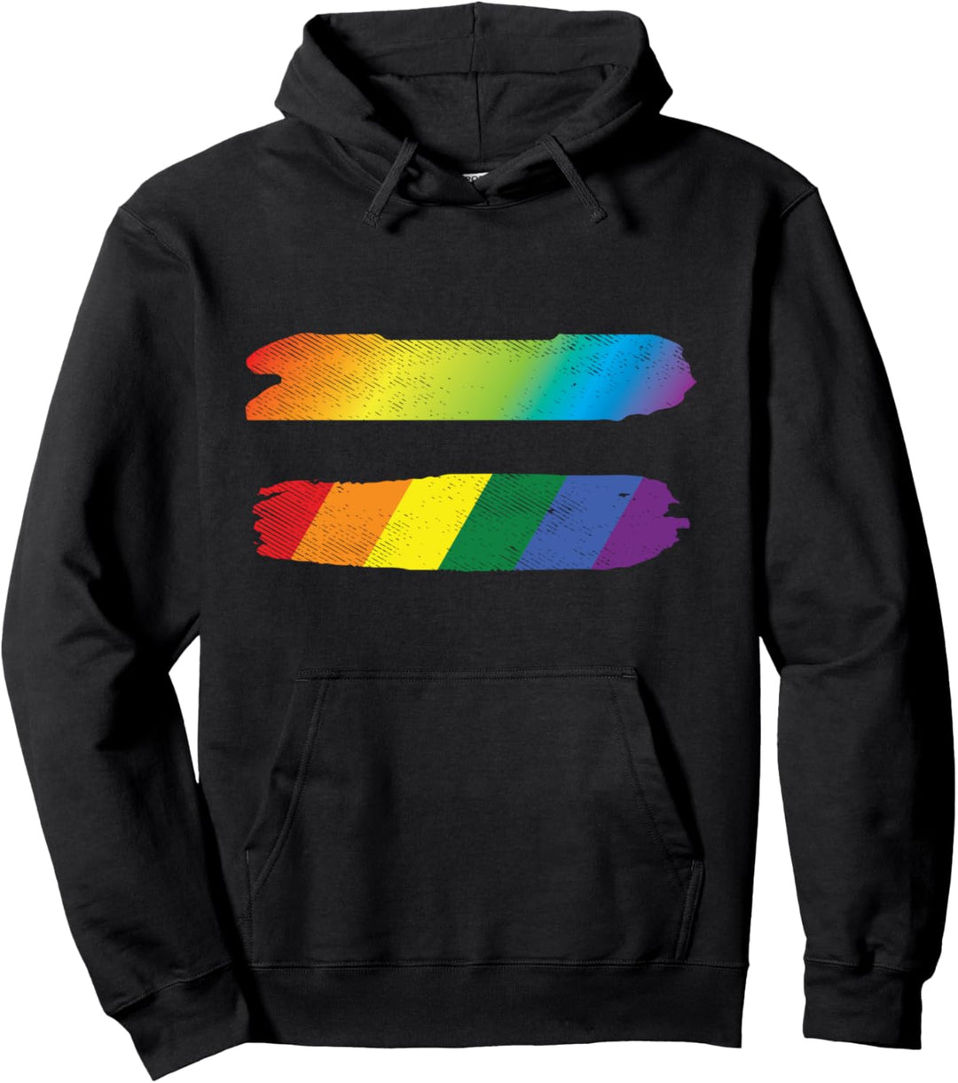 Equal Sign Equality LGBTQ Rainbow Flag Gay Pride Ally Pullover Hoodie