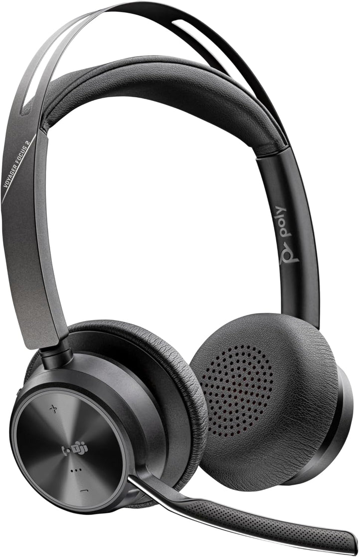 POLY Voyager Focus 2 USB-C Headset für Microsoft Teams, mit USB-C/A Adapter – Bluetooth, ANC, Acoust