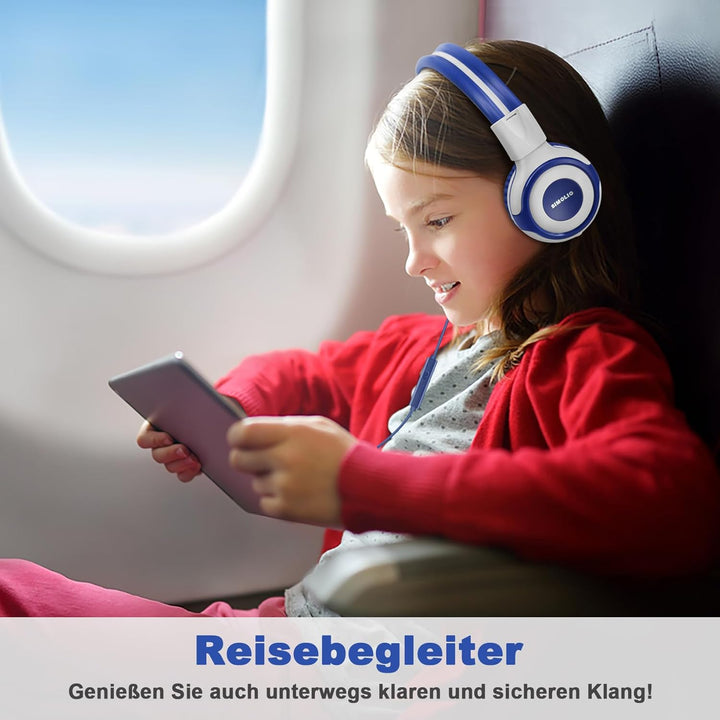 SIMOLIO Kopfhörer mit Volume Limited, On Ear Kopfhörer mit Mikrofon, Share-Port, Kabelgebundene Kopf
